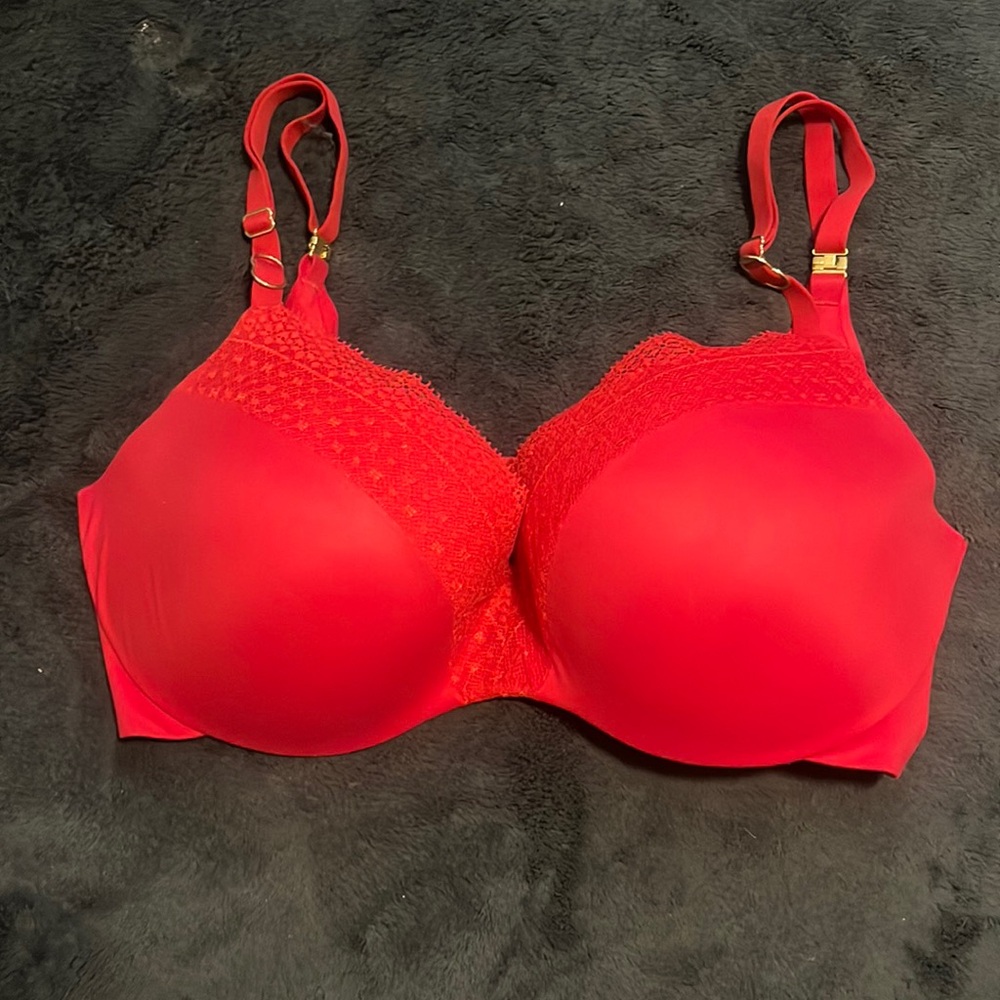 Victoria’s Secret incredible by Victoria lined Demi cherry red bra.